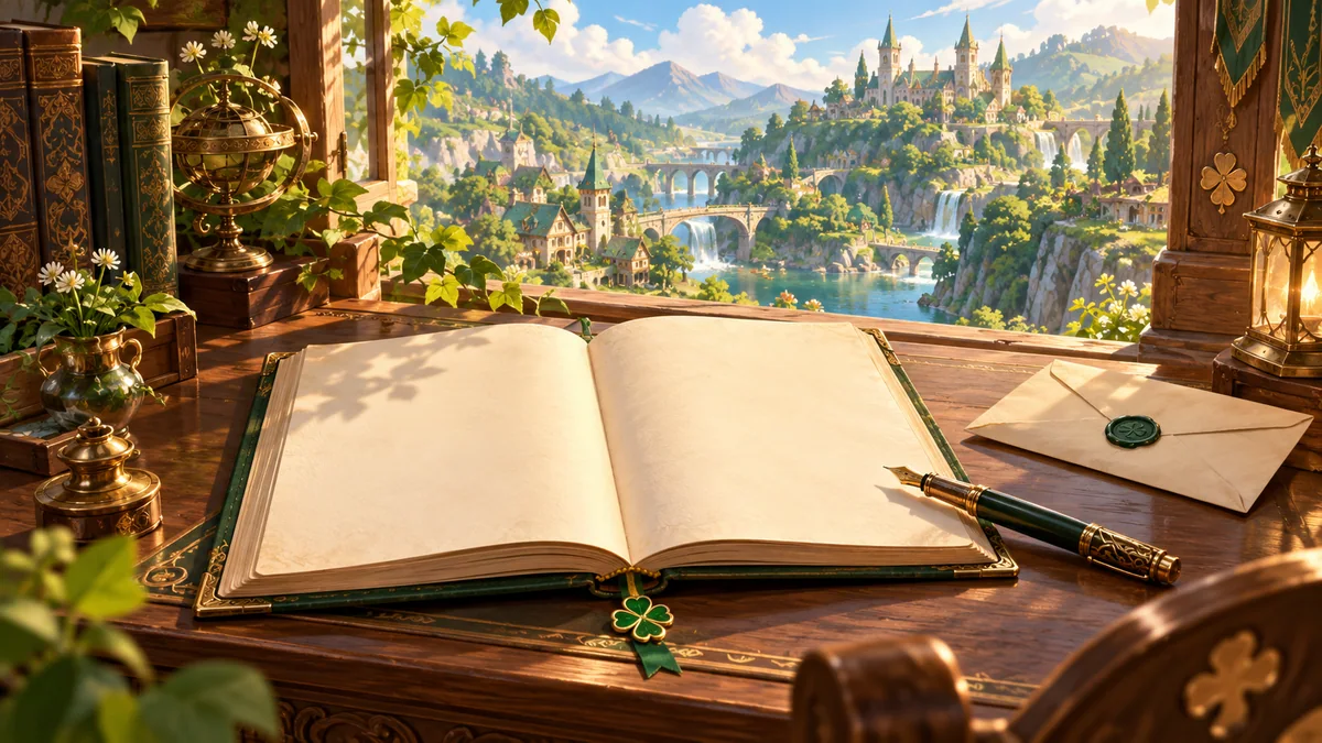 Fantasy illustration of the Clover Time world and magic systems