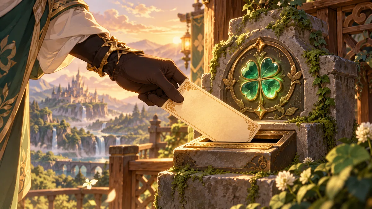 Fantasy illustration of a Clover Time redemption desk